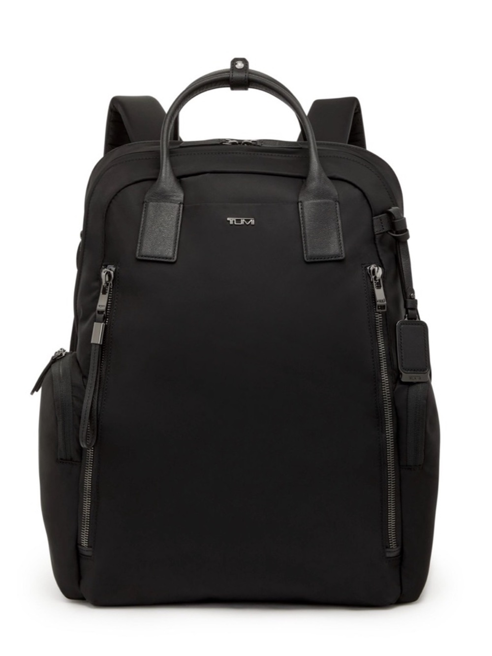 Tumi Black Nylon Backpack with Leather Trim